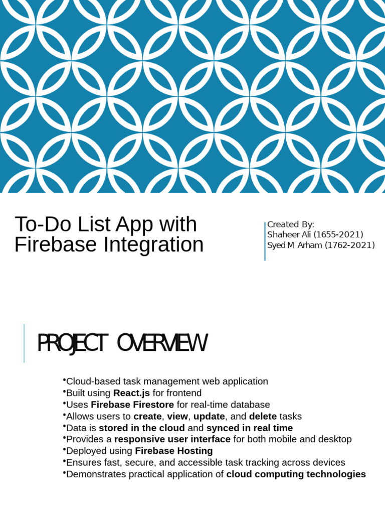 Firebase To-Do List App Guide | PDF | Cloud Computing | Mobile App