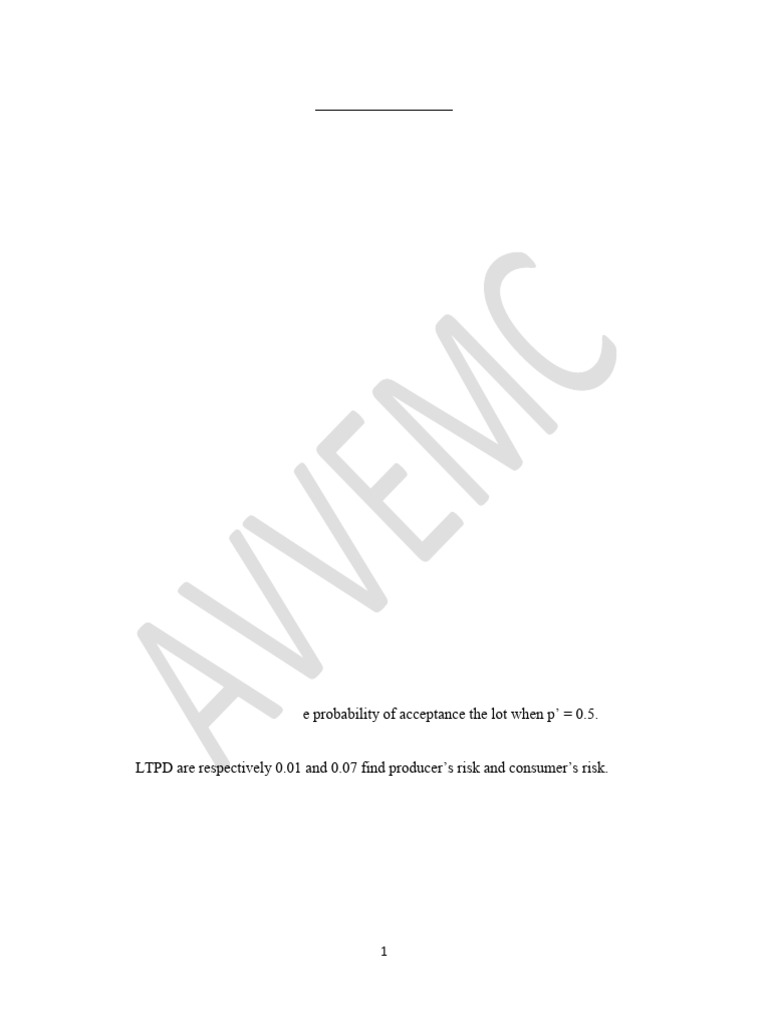 Single Sampling Plan Analysis | PDF | Evaluation Methods | Probability