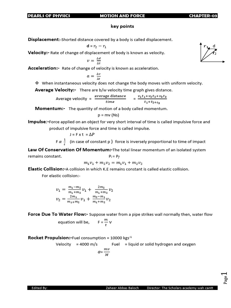 Motion and Force in Physics Concepts | PDF | Force | Acceleration