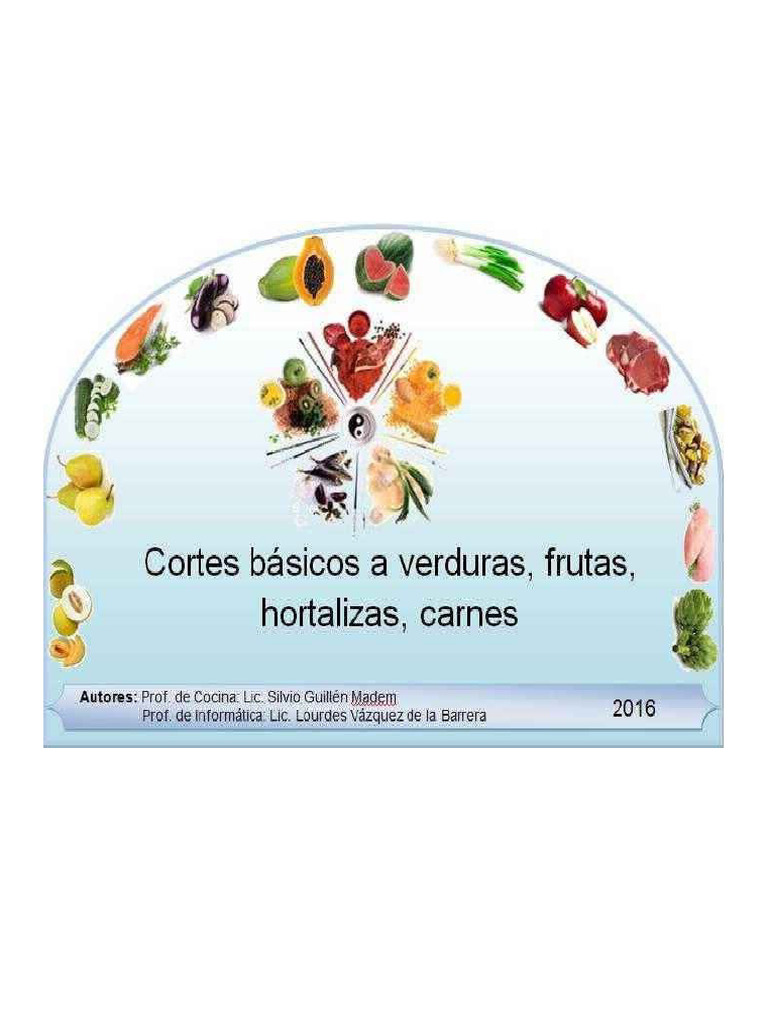 Cortes Básicos en Cocina | PDF | Alimentos | Cocina