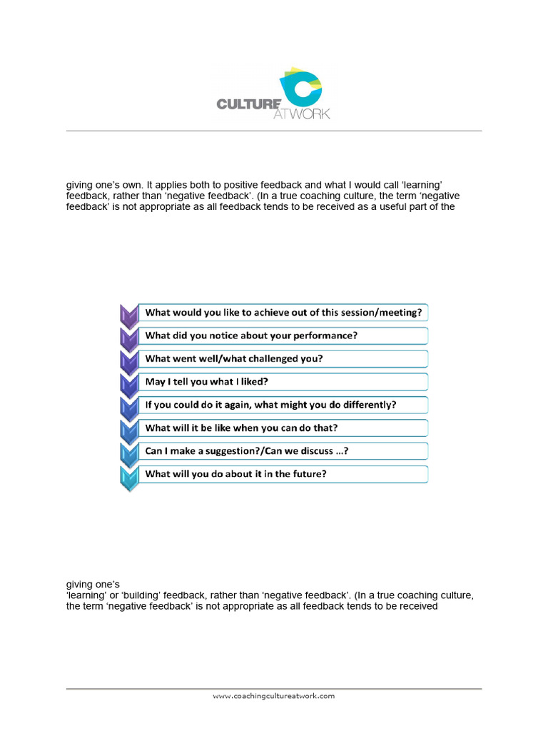 Tools For The Coaching Manager The Coaching Feedback Model | PDF ...