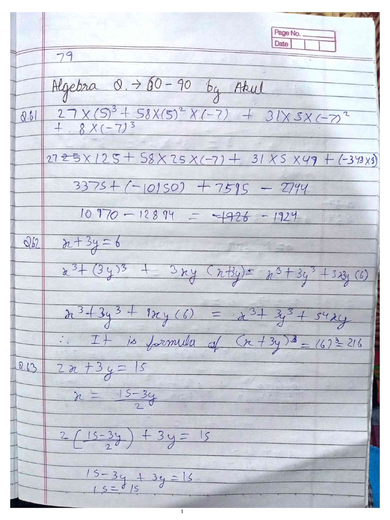 Akul Q60-Q150 Math H.W. | PDF