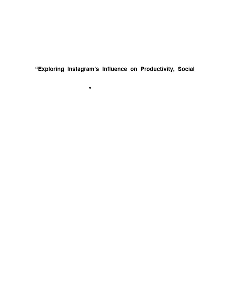 Instagram's Impact on Indian Youth Well-being | PDF | Social Media ...