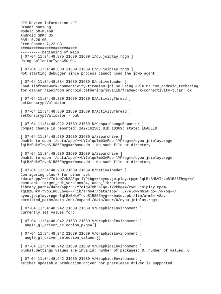 Samsung SM-M346B Device Log Analysis | PDF | Smartphone | Computing ...