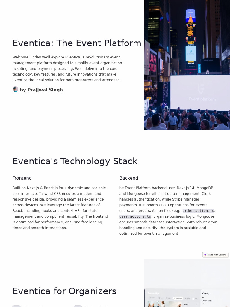 Eventica: Revolutionizing Event Management | PDF | Information ...