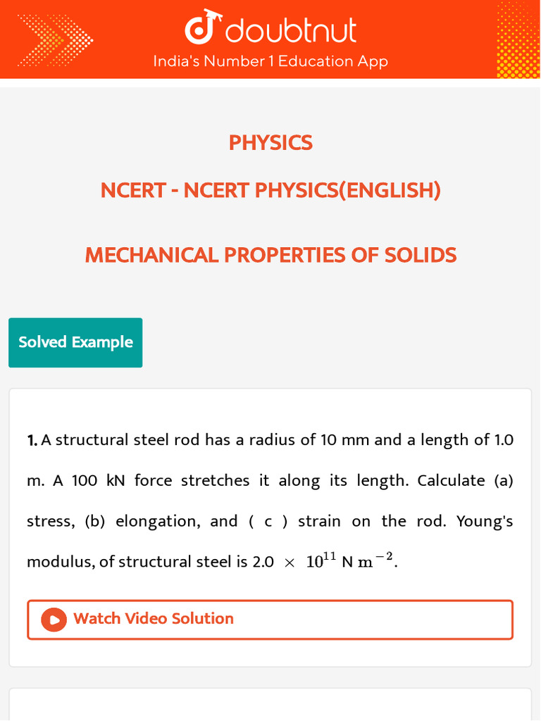 Mechanical Properties of Solids | PDF | Young's Modulus | Deformation ...