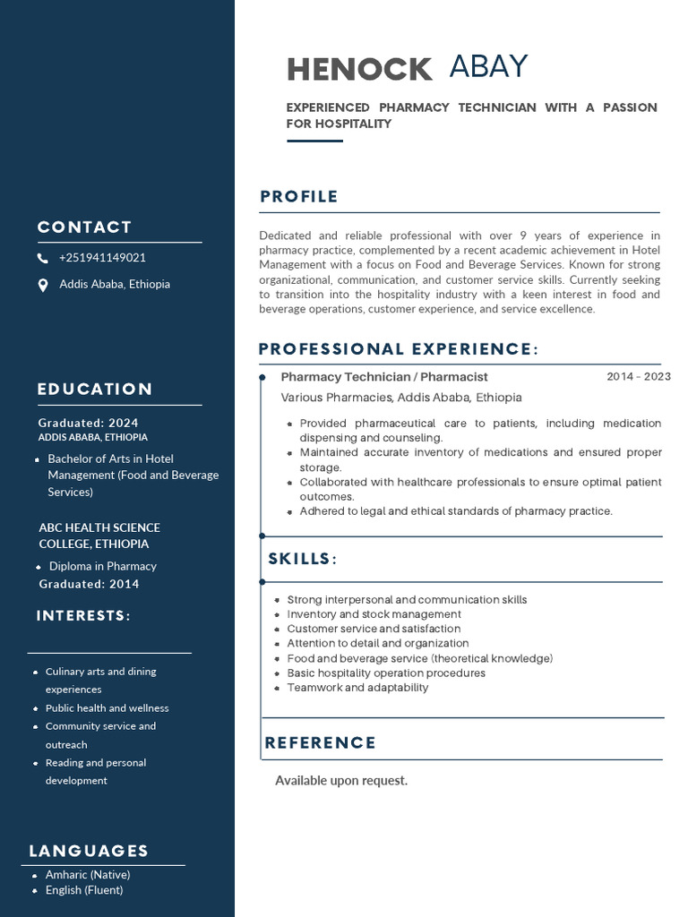 Blue Simple Professional CV Resume - 1