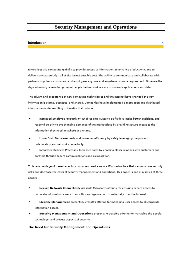 Security Management and Operations | PDF | Computer Security | Security