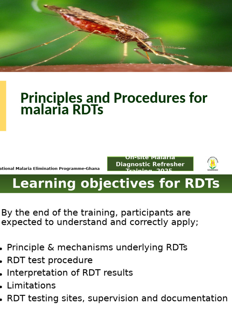 RDT Principles and Procedures for Malaria | PDF | Medical Specialties ...