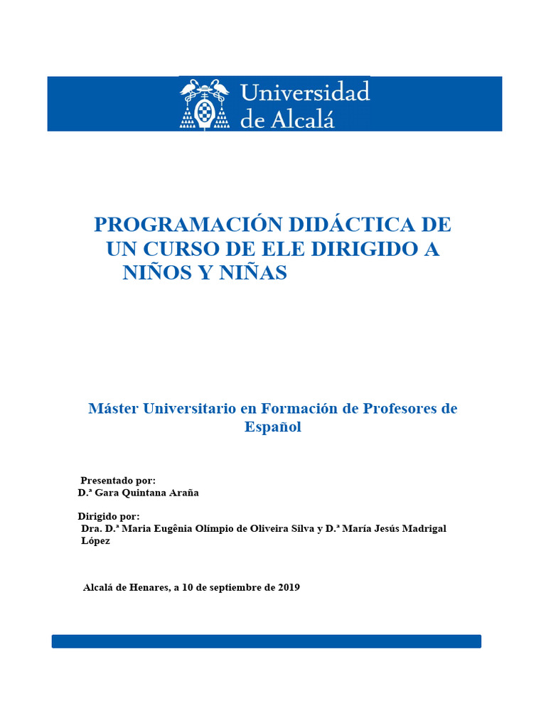 Programación de Curso ELE Infantil | PDF | Plan de estudios | Evaluación