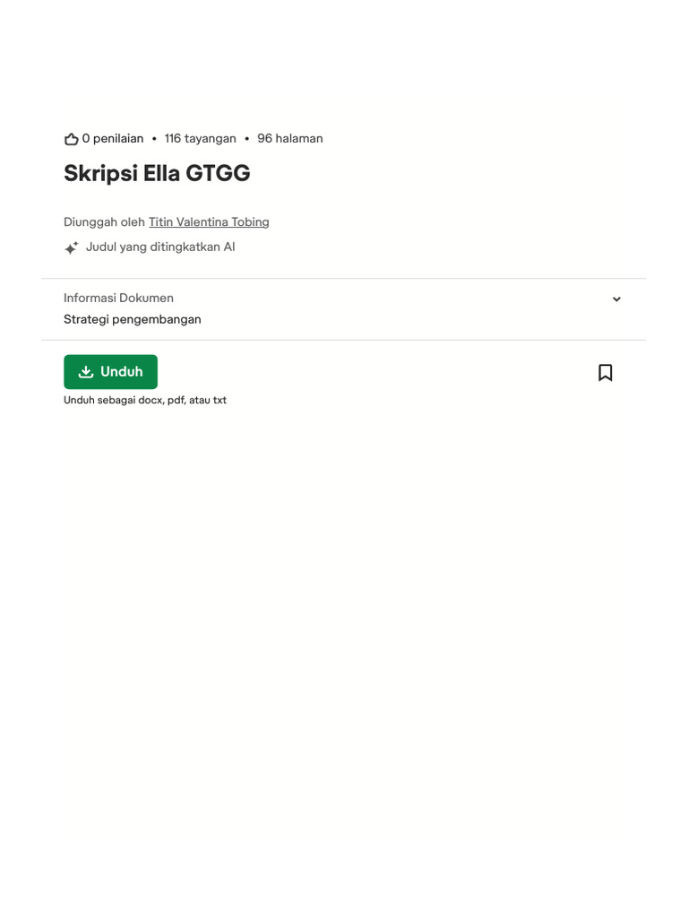 Skripsi Ella GTGG: Strategi Pengembangan | PDF