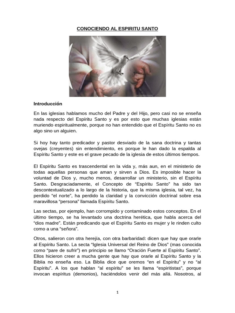 Conociendo Al Espiritu Santo | PDF | espíritu Santo | Cristo (título)