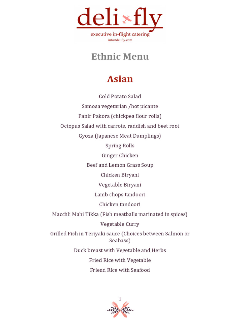 Ethnic Menu | PDF