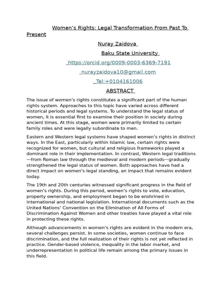 Women's Rights | PDF
