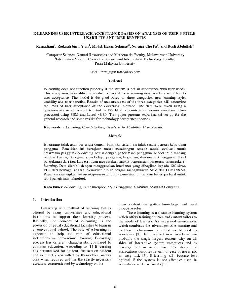 E-Learning Interface Acceptance Model | PDF | Usability | Educational ...