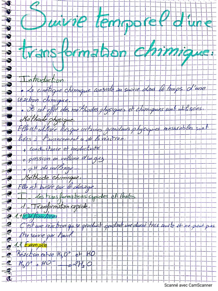 Suivi Temporel D'une Réaction Chimique | PDF