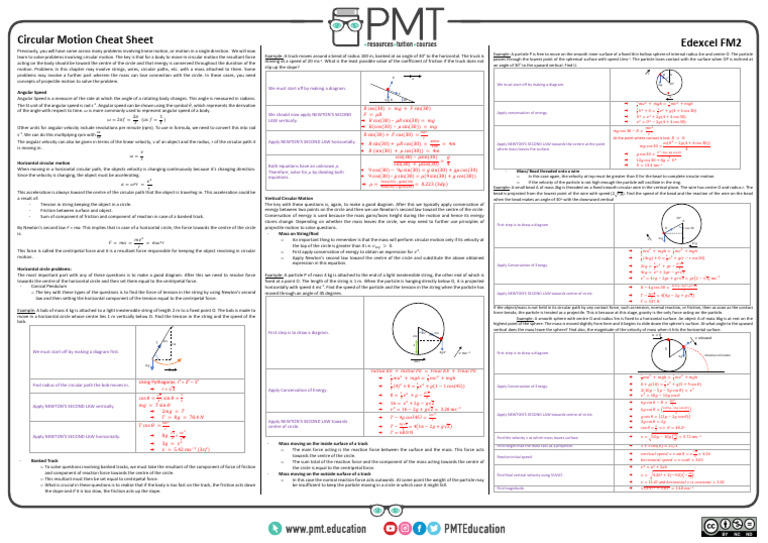 Circle Motion Notes PDF | PDF | Force | Mass