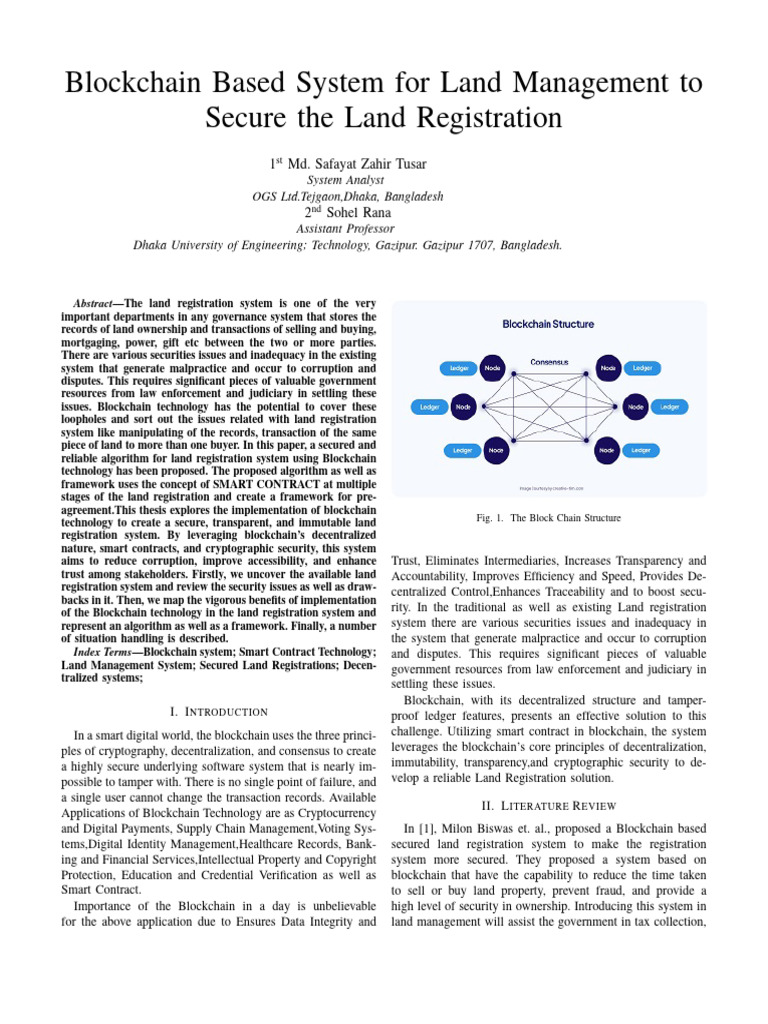 Blockchain Land Registration System | PDF