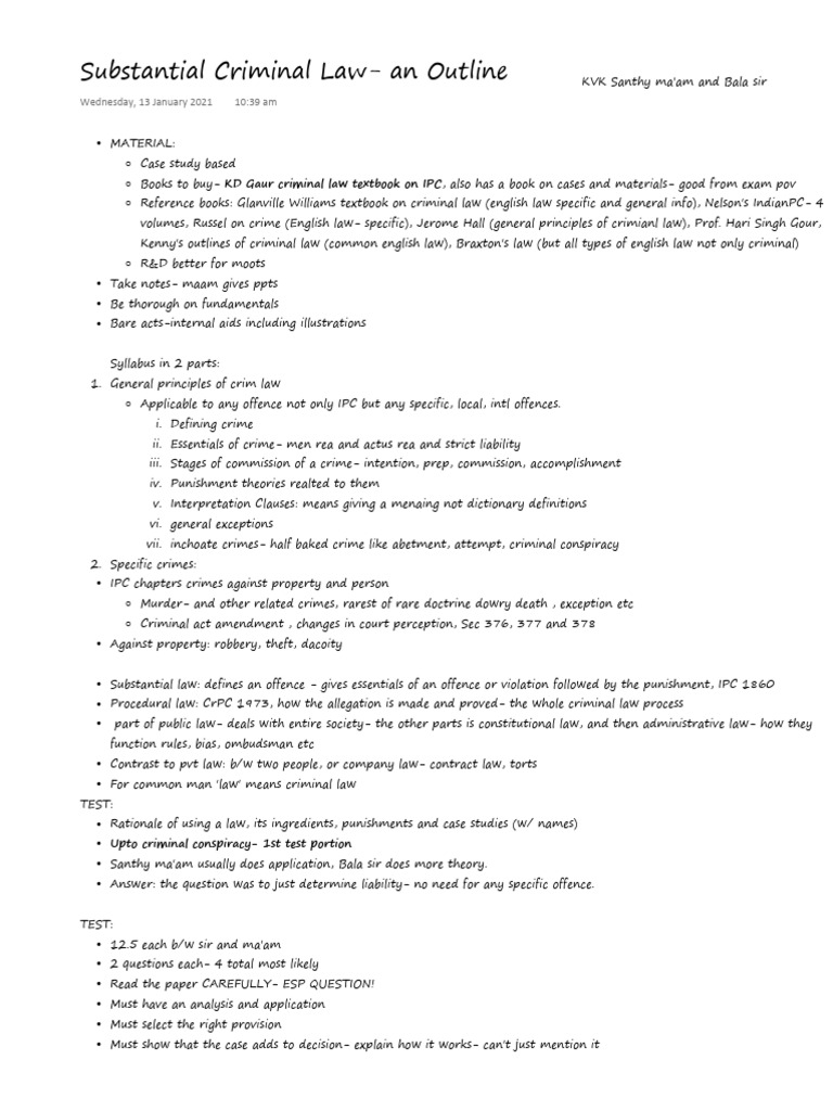 Understanding Criminal Law Essentials | PDF | Mens Rea | Crimes