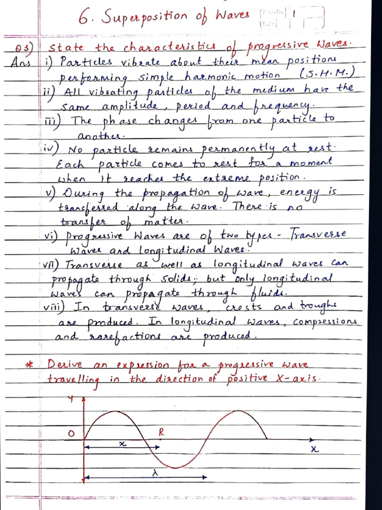 Superposition of Waves Notes | PDF