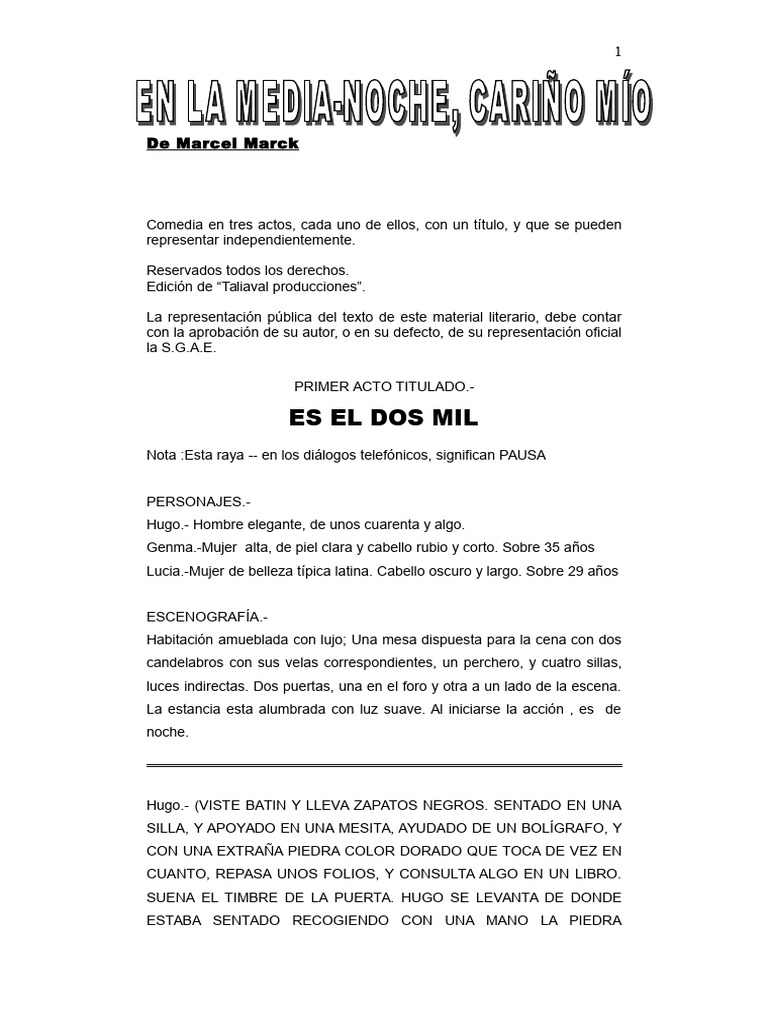 En La Media Noche Cariño Mio | PDF