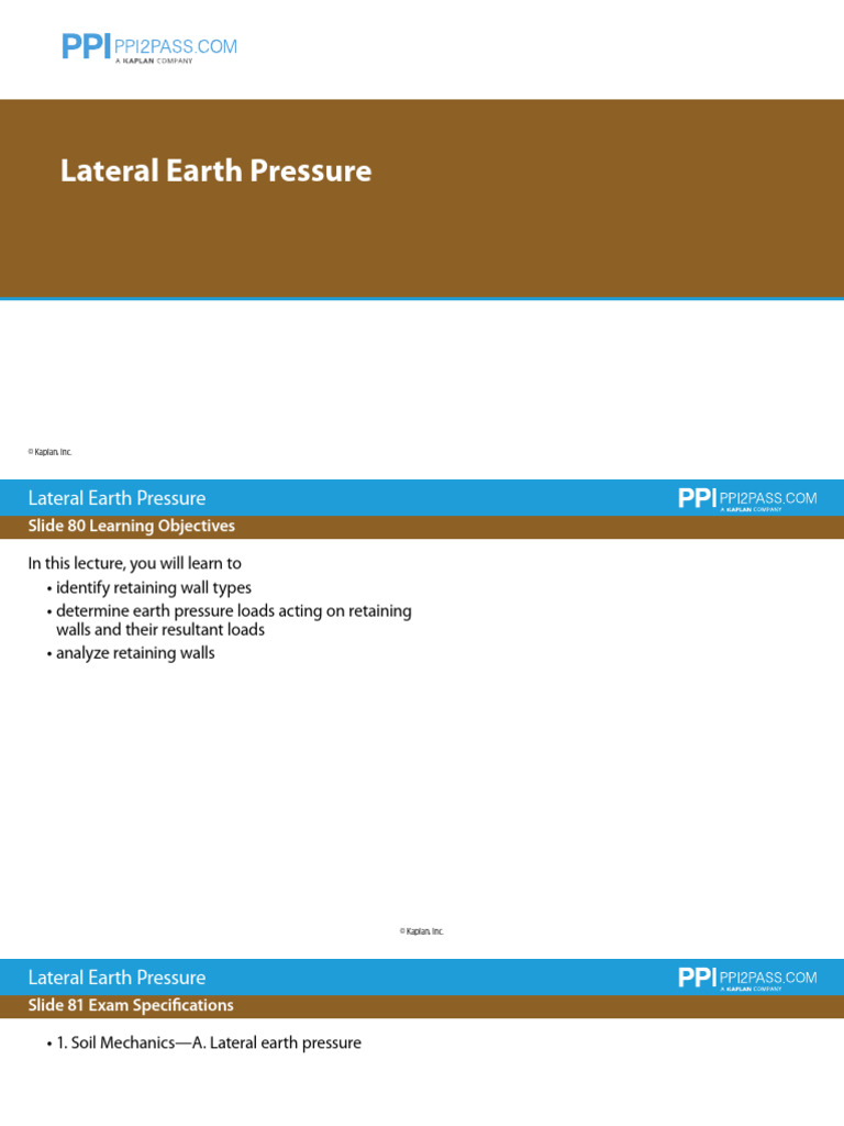 Lateral Earth Pressure and Retaining Walls | PDF | Continuum Mechanics ...