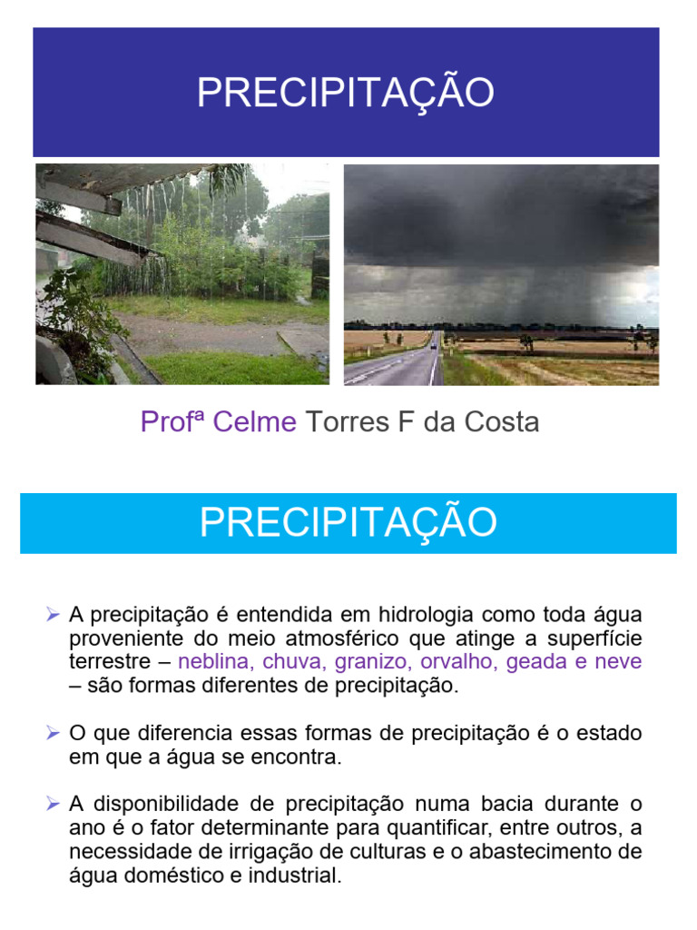 Classificação e Análise da Precipitação | PDF | Chuva | Umidade