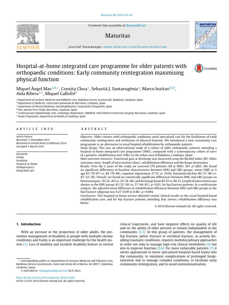 Hospital-At-home Integrated Care Programme For Older Patients With ...