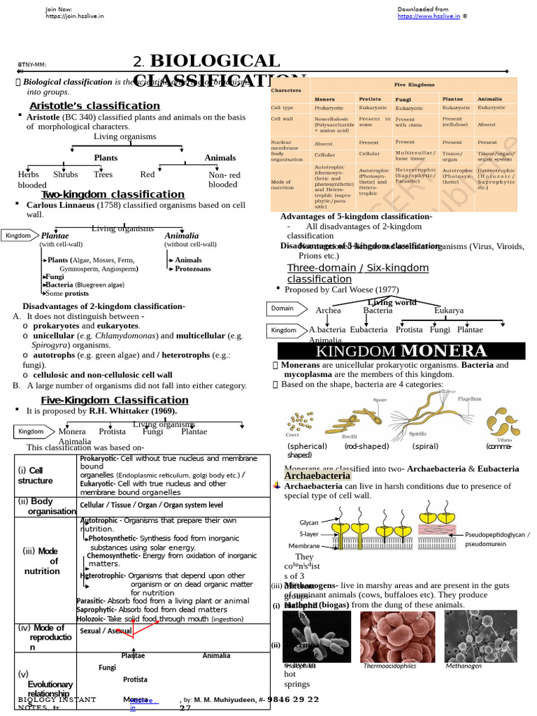 Biological Classification Overview | PDF | Fungus | Protozoa