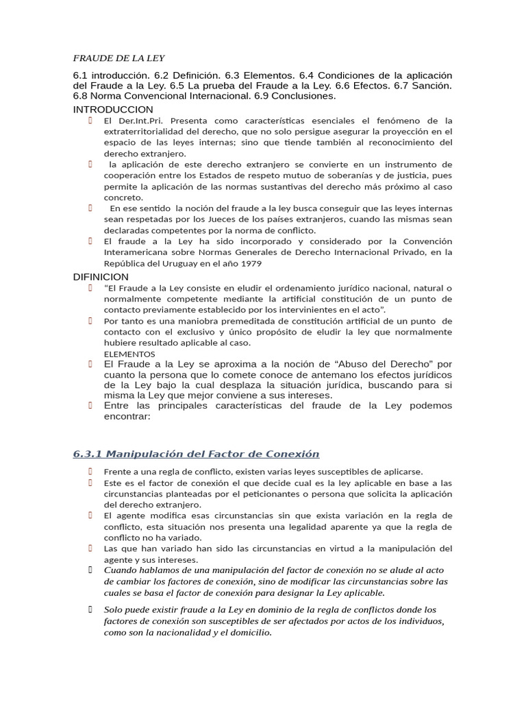 Fraude a la Ley: Definición y Efectos | PDF | Estado (política) | Ley ...