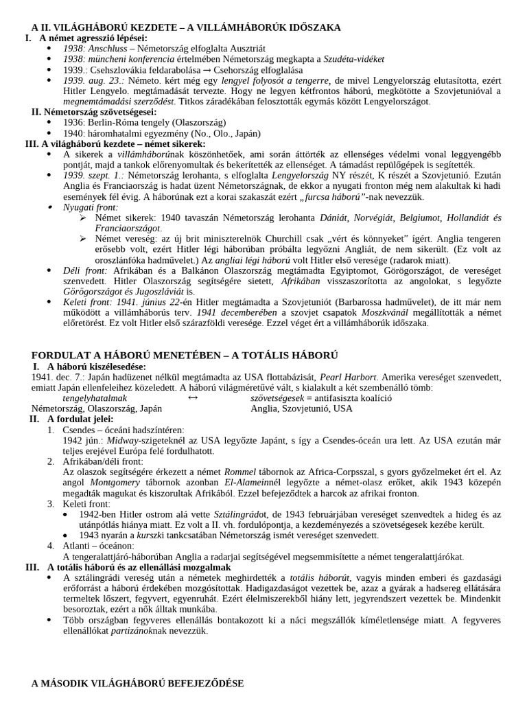 A II. Vilaghaboru Egyben | PDF