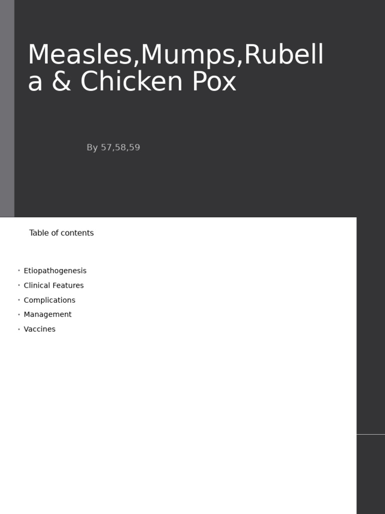 Measles, Mumps, Rubella, and Chickenpox | PDF | Measles | Pneumonia