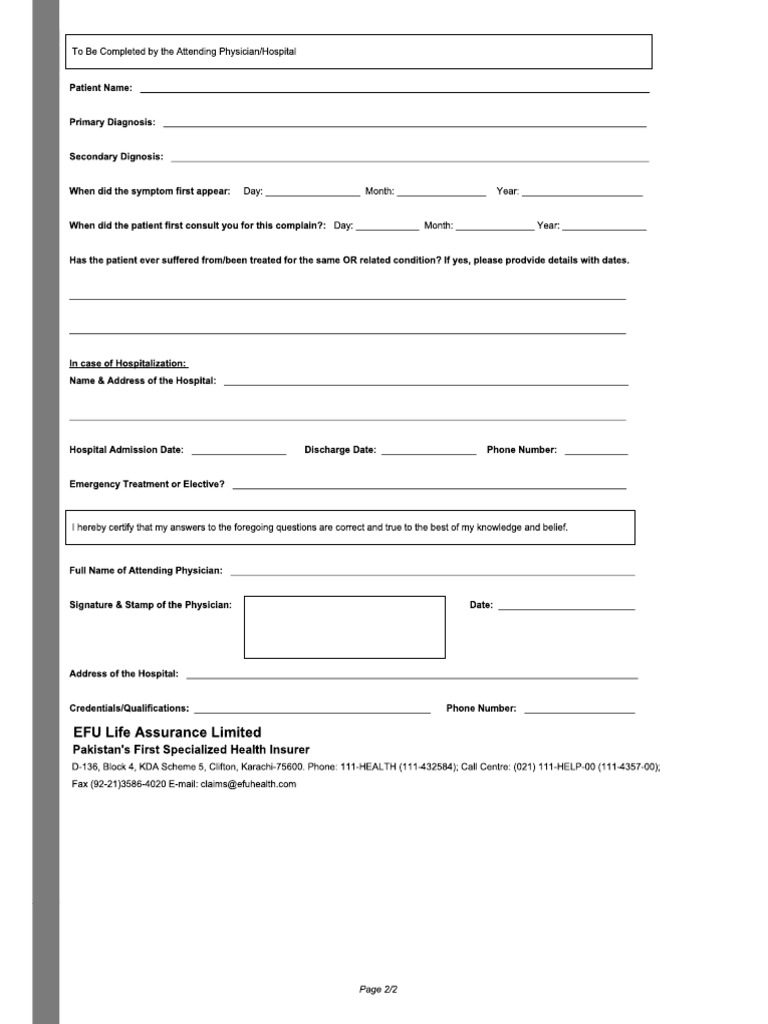 EFU Online Claim FormII | PDF