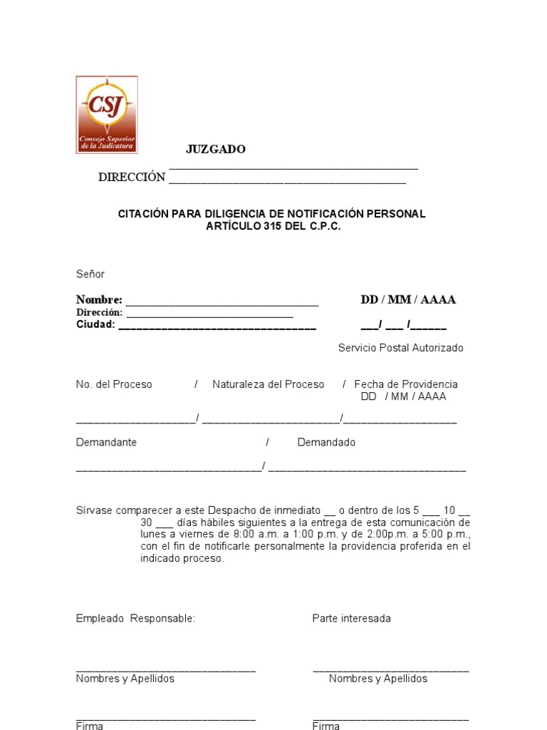 Formato de Notificacion PDF