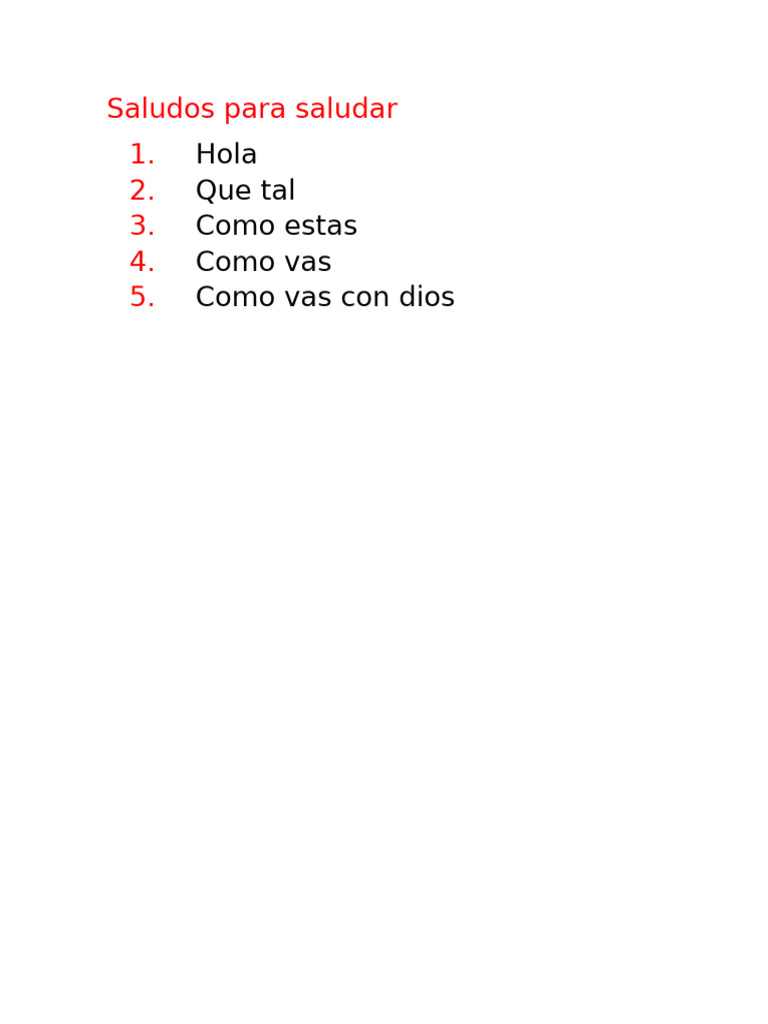 Saludos para Saludar | PDF