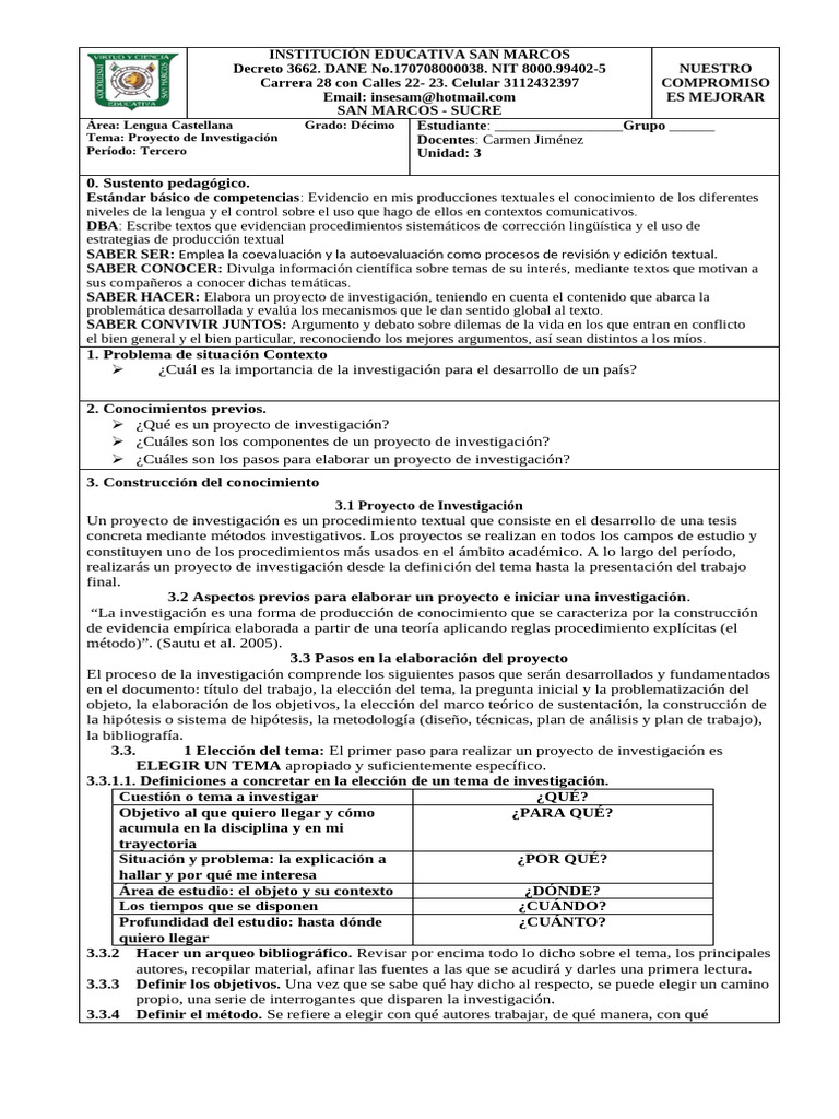 Guía para Elaborar Proyectos de Investigación | PDF | Metodología de ...