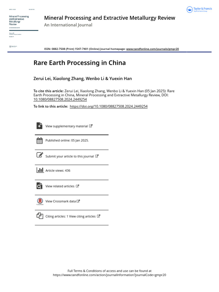 Rare Earth Processing in China | PDF | Ore | Adsorption