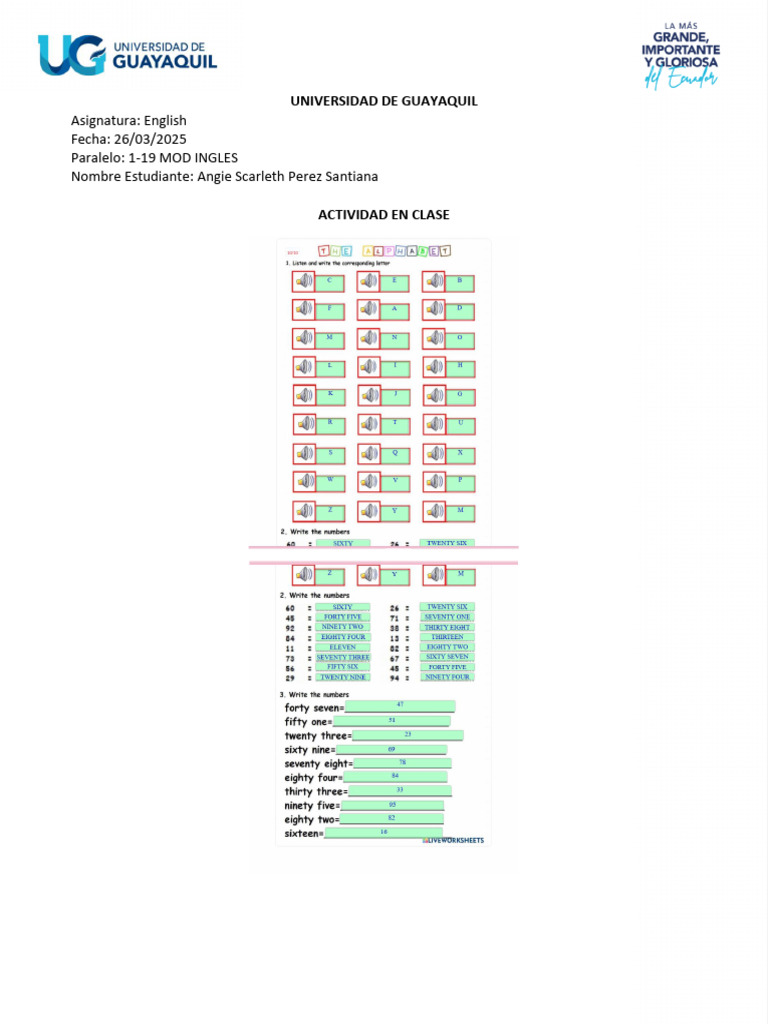 Actividad Ingles 1 | PDF