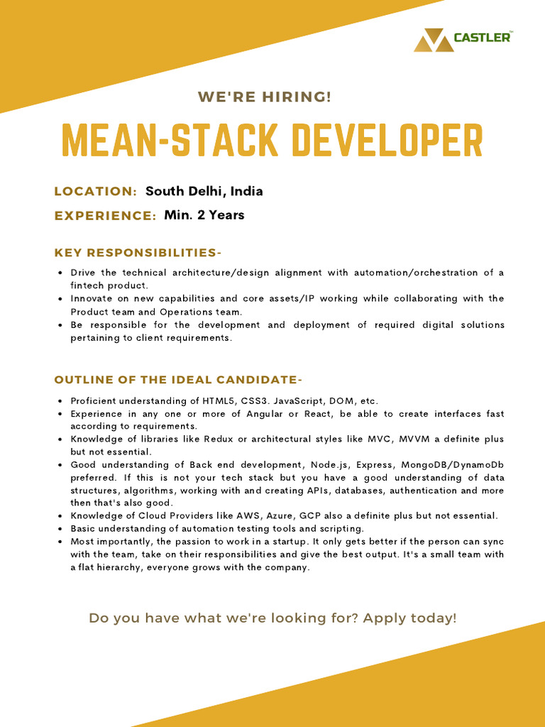 MEAN Stack Developer | PDF