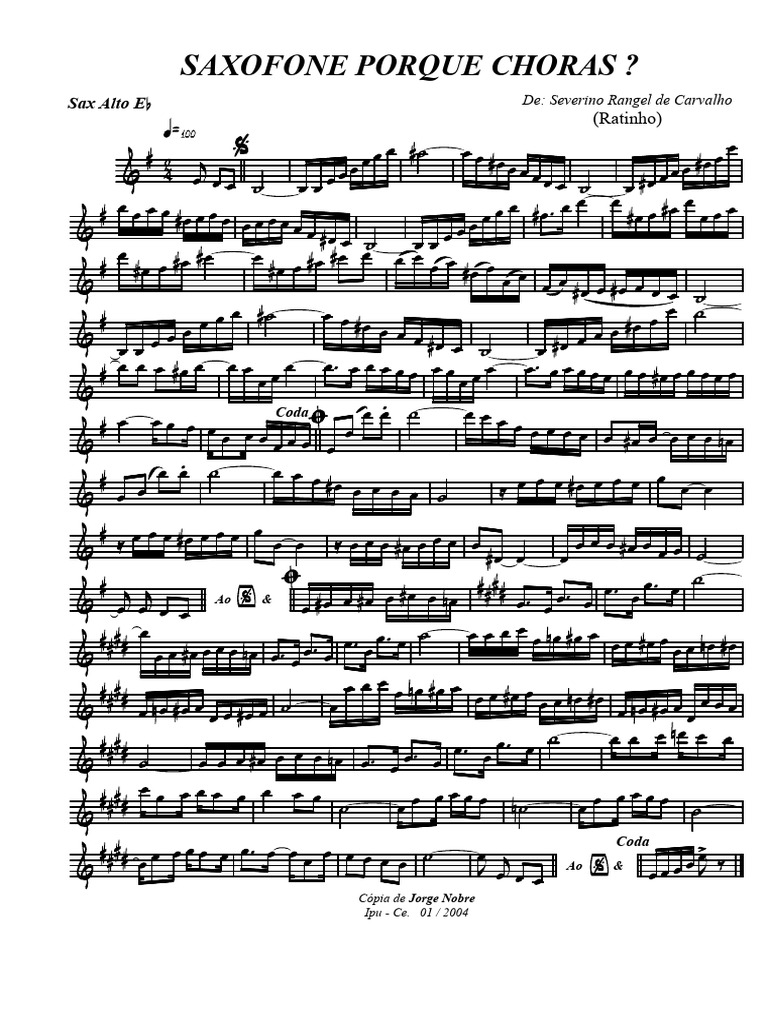 Saxofone: Porque Choras? Análise Musical | PDF