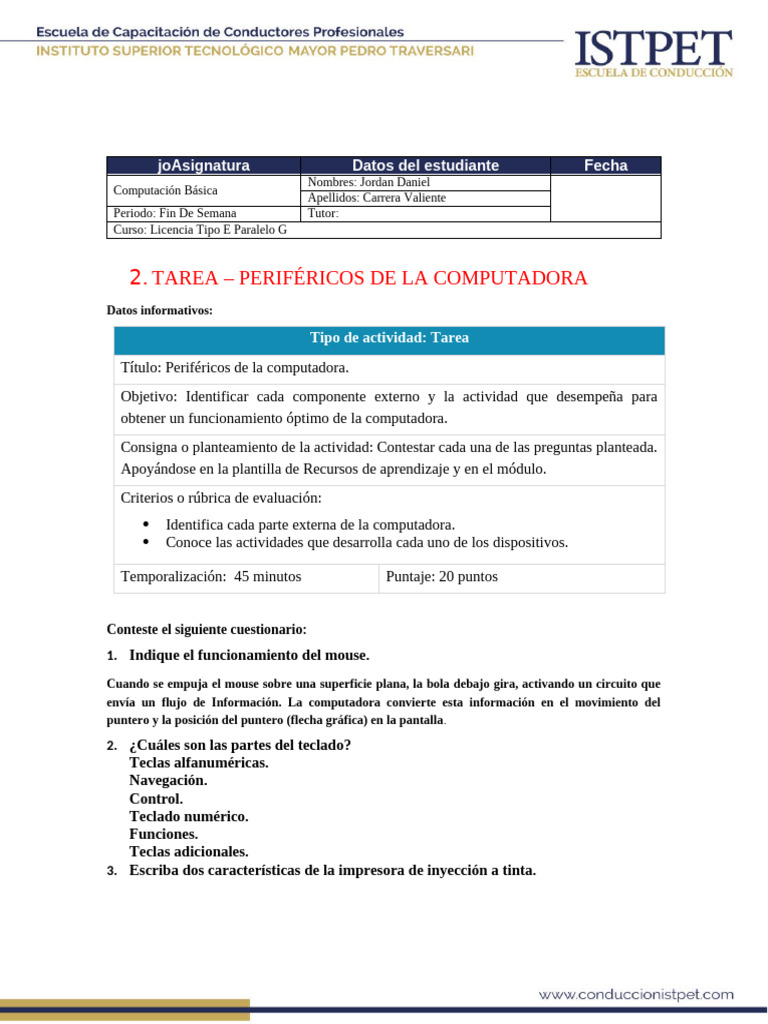 Perifericos de La Computadora | PDF | Hardware de la computadora ...