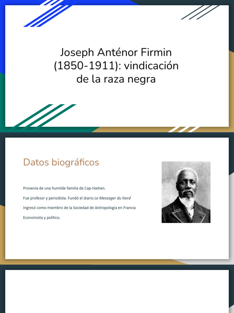 Joseph Anténor Firmin: Defensor de la Igualdad Racial | PDF