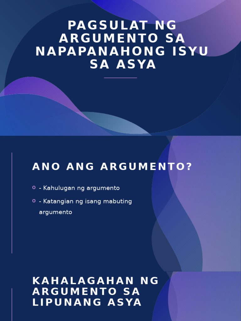 Argumento Sa Napapanahong Isyu | PDF