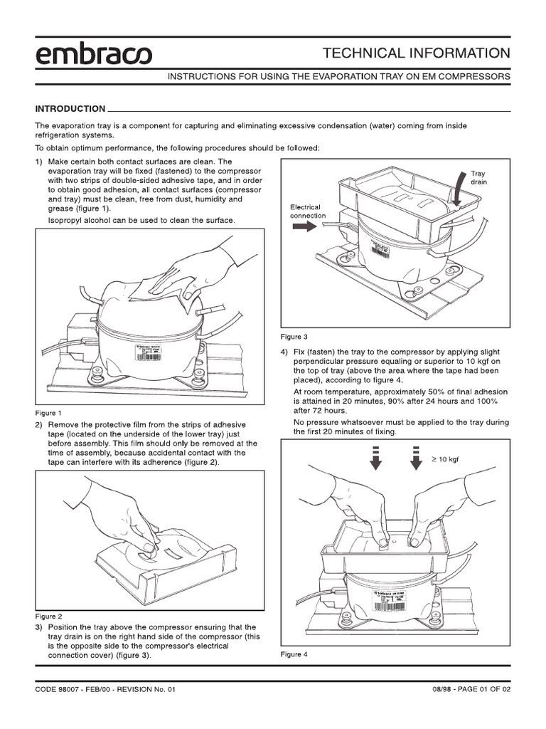 Instructions For Using The Evaporation Tray On em Compressors | PDF