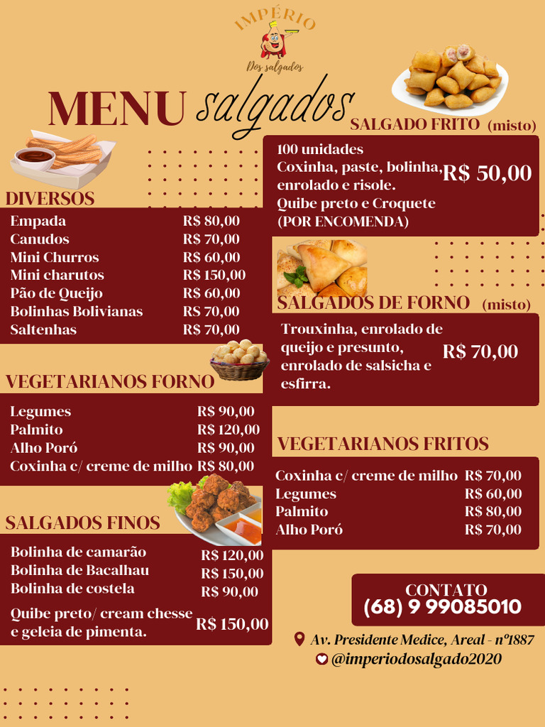Menu do Império dos Frangos | PDF | Alimentos | Culinária asiática