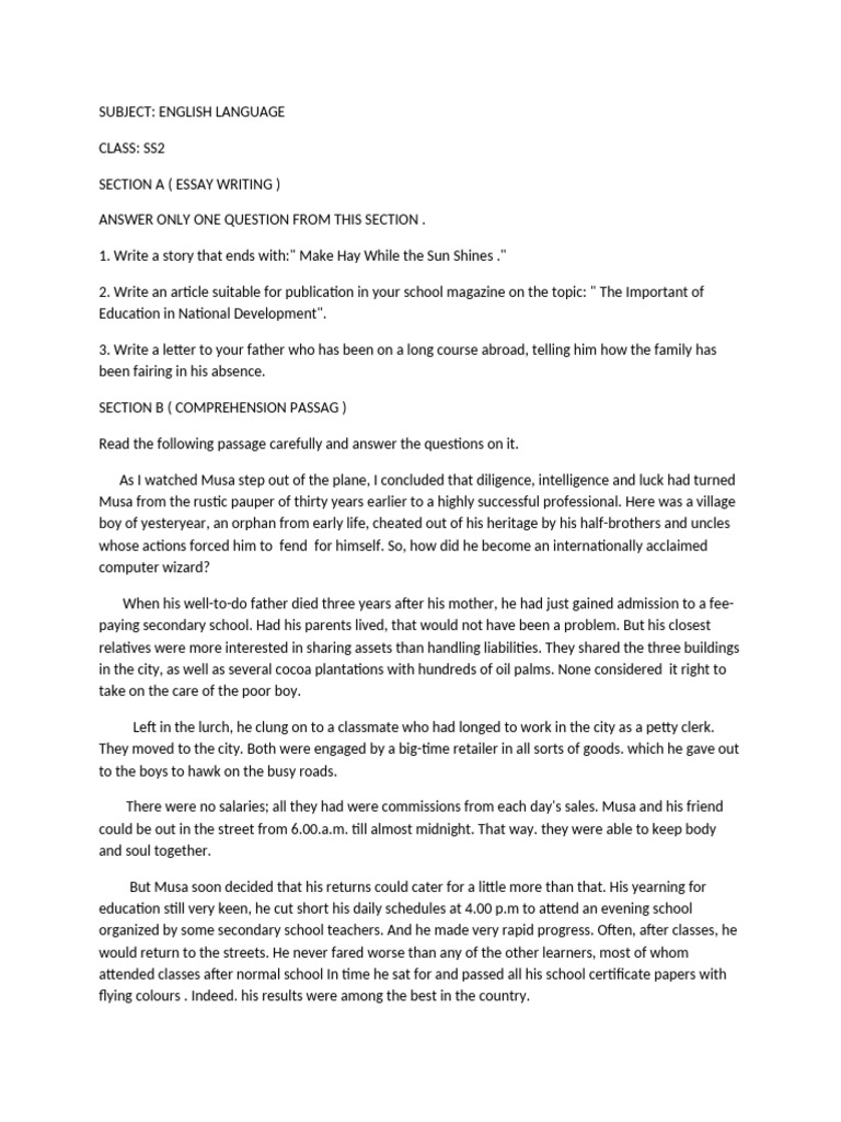Ss 2 English | PDF