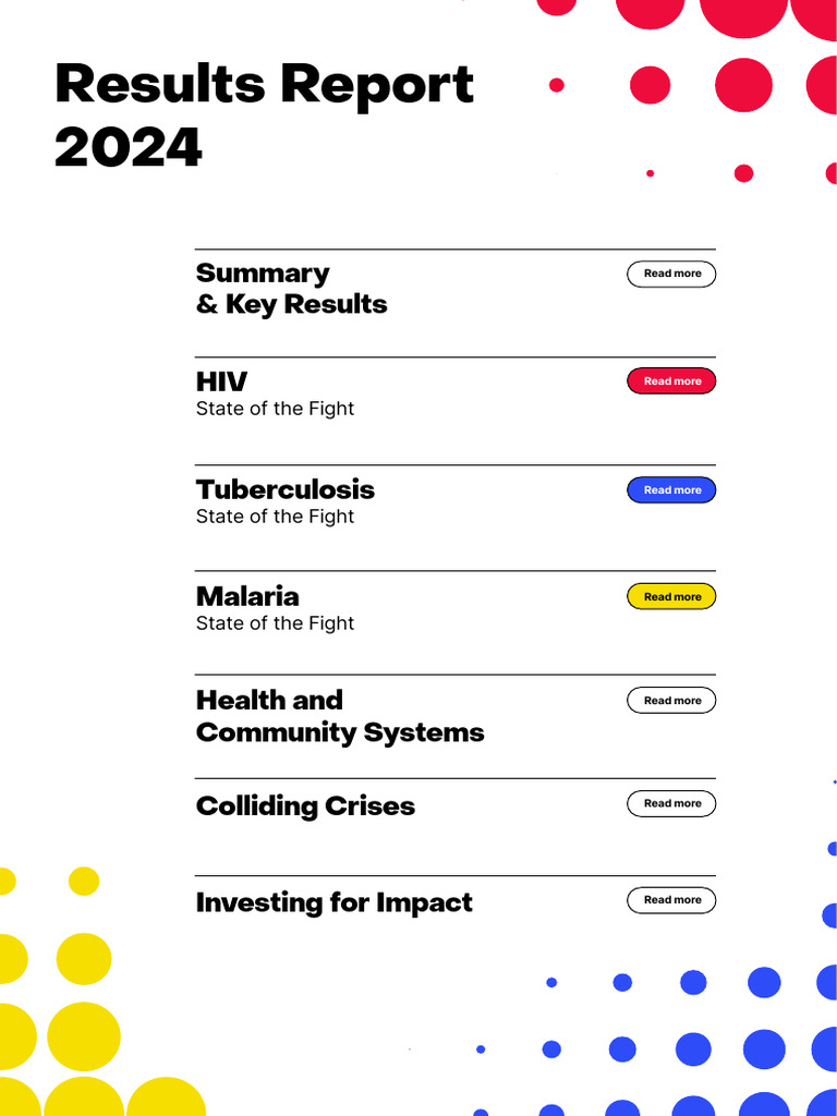 2024 Global Fund Health Results Report | PDF | Tuberculosis | President ...