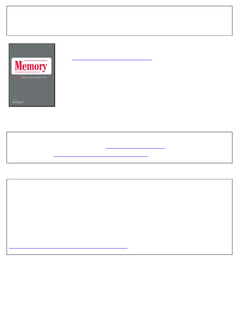 Memory: To Cite This Article: Jennifer A. Sumner, Susan Mineka & Dan P ...