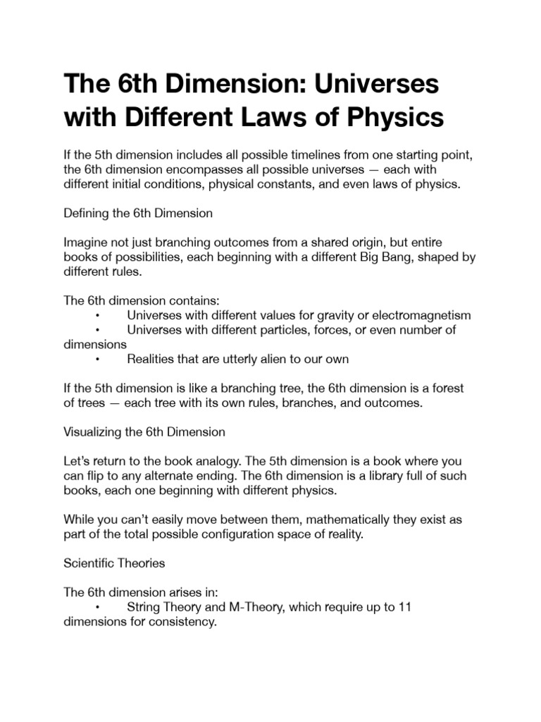 Understanding the 6th Dimension | PDF | Universe | Physics