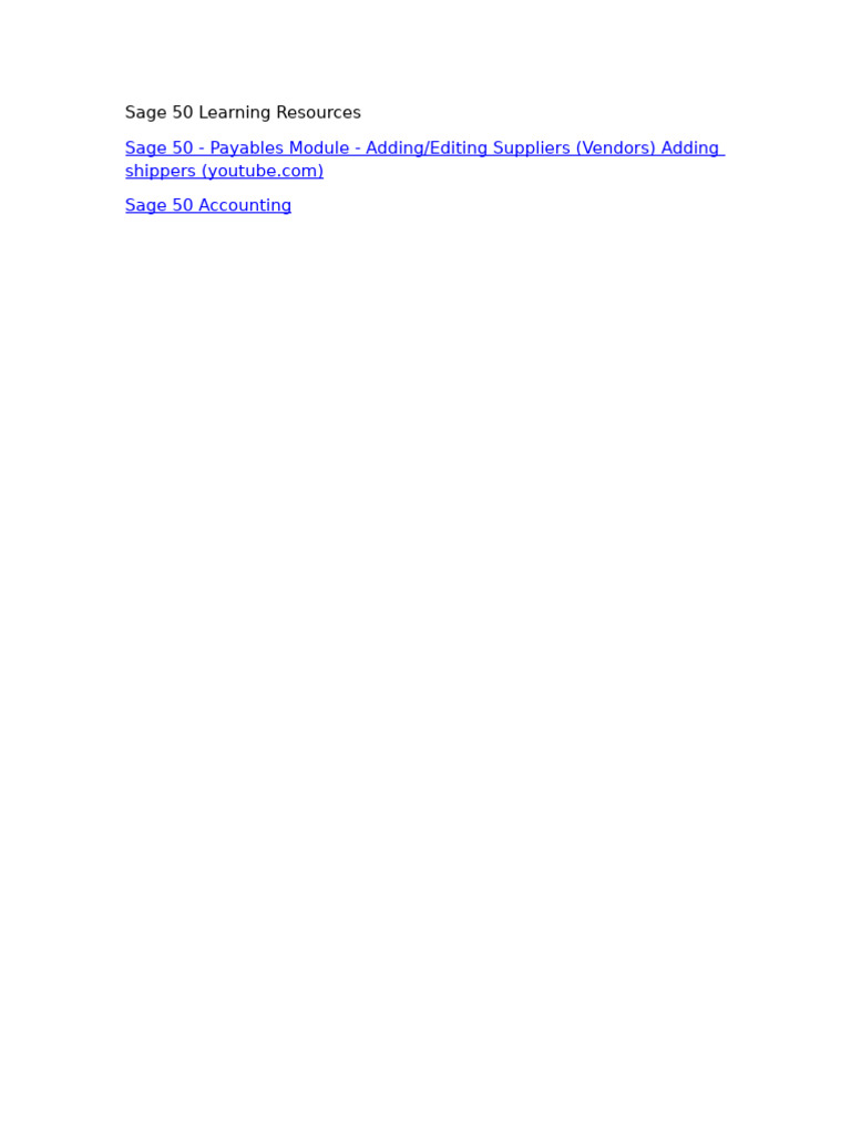 Sage 50 Payables Module Guide | PDF
